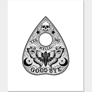 Ouija Planchette Board. Night Moth Posters and Art